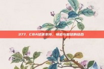 377. CBA球迷支持，情感与篮球的结合❤️