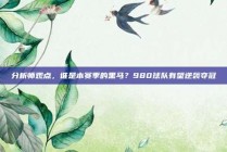 分析师观点，谁是本赛季的黑马？980球队有望逆袭夺冠