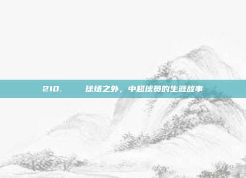 210.👏 球场之外，中超球员的生涯故事  第1张