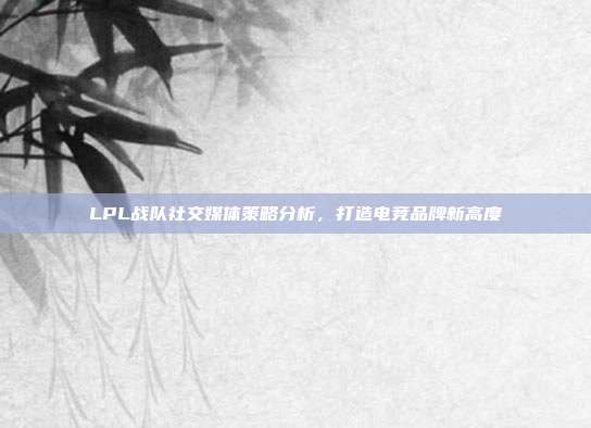 LPL战队社交媒体策略分析，打造电竞品牌新高度  第1张