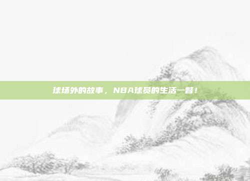 球场外的故事，NBA球员的生活一瞥！  第1张