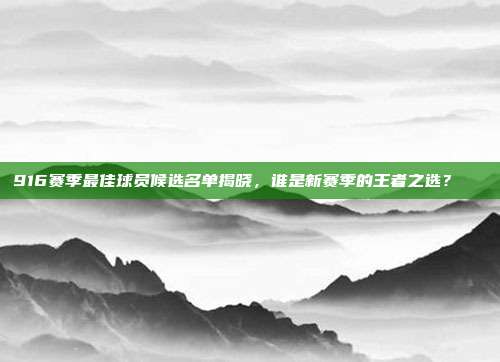 916赛季最佳球员候选名单揭晓，谁是新赛季的王者之选？🔝  第1张